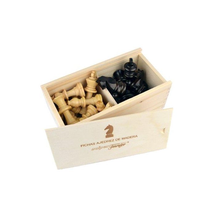 Juego Fichas Ajedrez Madera Lujo St Nº4 Caja Madera