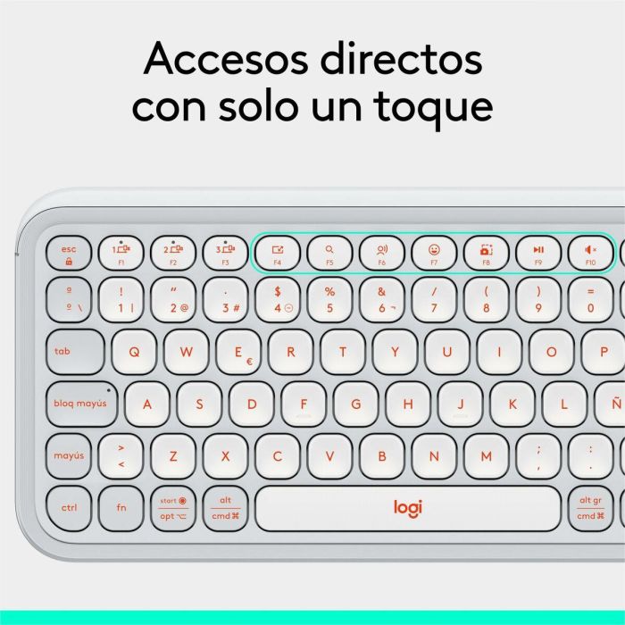 Logitech Teclado Inalámbrico Pop Keys Compacto, Multi-Dispositivo, Teclas Personalizables para Windows y Mac 3