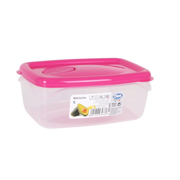 Dem Fiambrera Hermética 1L Rectangular para Microondas 18 x 12.5 x 7.5 cm (24 Unidades) 4