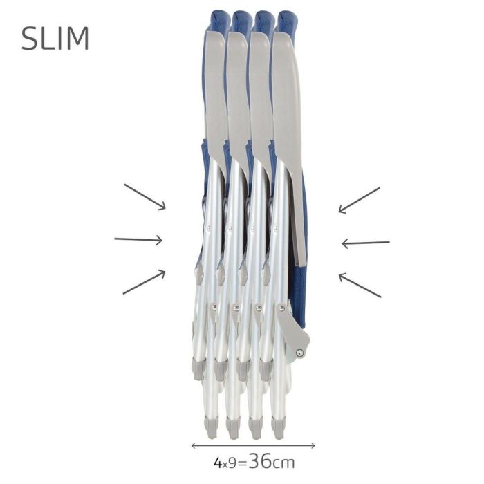 Silla de Playa Aktive Slim Plegable Azul marino 47 x 107 x 66 cm (4 Unidades) 4