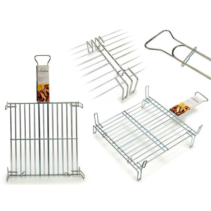 La Dehesa Parrilla Doble Zincada 40x40 cm Metal Acero Plateado con 4 Patas y 1 Asa (Set de 5) 0 La Dehesa Parrilla Doble Zincada 40x40 cm Metal Acero Plateado con 4 Patas y 1 Asa (Set de 5) 0