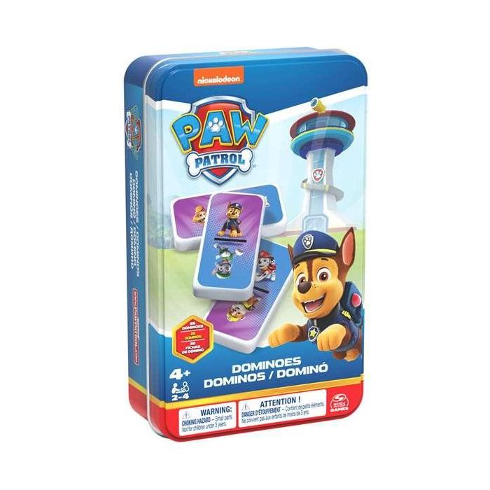 Spin Master 6067468 Dominó Patrulla Canina 28 Fichas Plástico en Caja Metal para Niños +4 Años 5