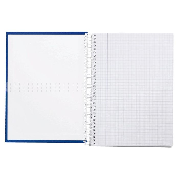 Cuaderno Espiral Liderpapel A4 Crafty Tapa Forrada 80H 90 gr Cuadro 4 mm Con Margen Color Azul Marino 1