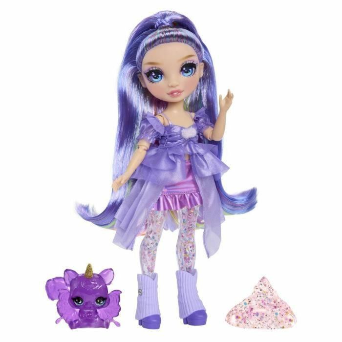 Rainbow High Muñeca Violet Morada 22 cm con Slime Transparente y Distintos Tipos de Brillo - Edad Mínima 4 Años