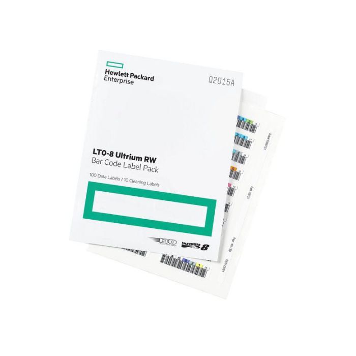 Hewlett Packard Enterprise LTO-8 Ultrium RW Pack de etiquetas con código de barras para cartuchos de datos y limpieza
