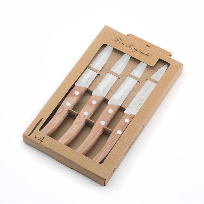 Amefa Set de Cuchillos de Cocina Acero Inoxidable y Madera 4 Piezas 21,5 cm Modelo Forest Madera Apto Lavavajillas, Higiénico 1 Amefa Set de Cuchillos de Cocina Acero Inoxidable y Madera 4 Piezas 21,5 cm Modelo Forest Madera Apto Lavavajillas, Higiénico 1