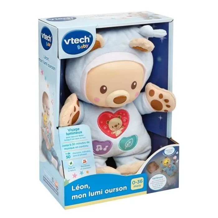 Vtech Baby León, mi cachorro de luz - Juguete musical, hablador y luminoso con luz relajante, melodías y sonidos de la naturaleza 3