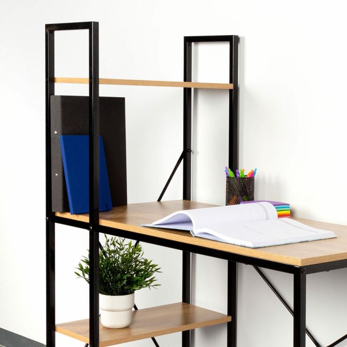 Mesa de Escritorio con Estantería Max Home Acero Melamina Aglomerado 100 x 120 x 52 cm 4 Mesa de Escritorio con Estantería Max Home Acero Melamina Aglomerado 100 x 120 x 52 cm 4