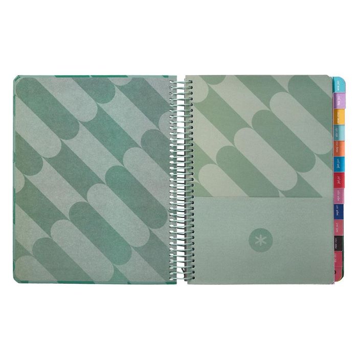 Agenda Espiral Antartik Pattern A5+ 2025 Dia Pagina Color Verde Papel 80 gr 7