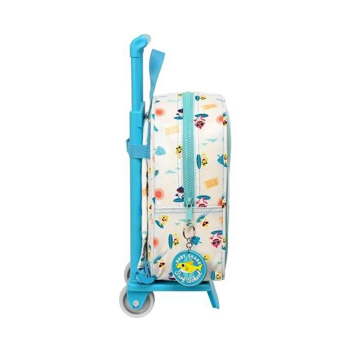 Mochila Escolar con Ruedas Baby Shark Surfing Azul Blanco 22 x 27 x 10 cm 1