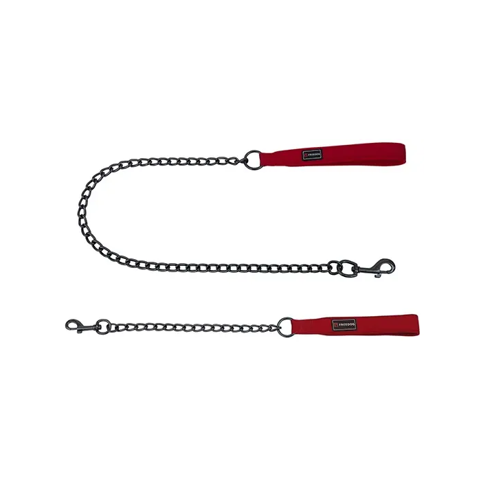 Freedog Correa para perro metálica Gun Rojo 4 mm-25 mm 60 cm