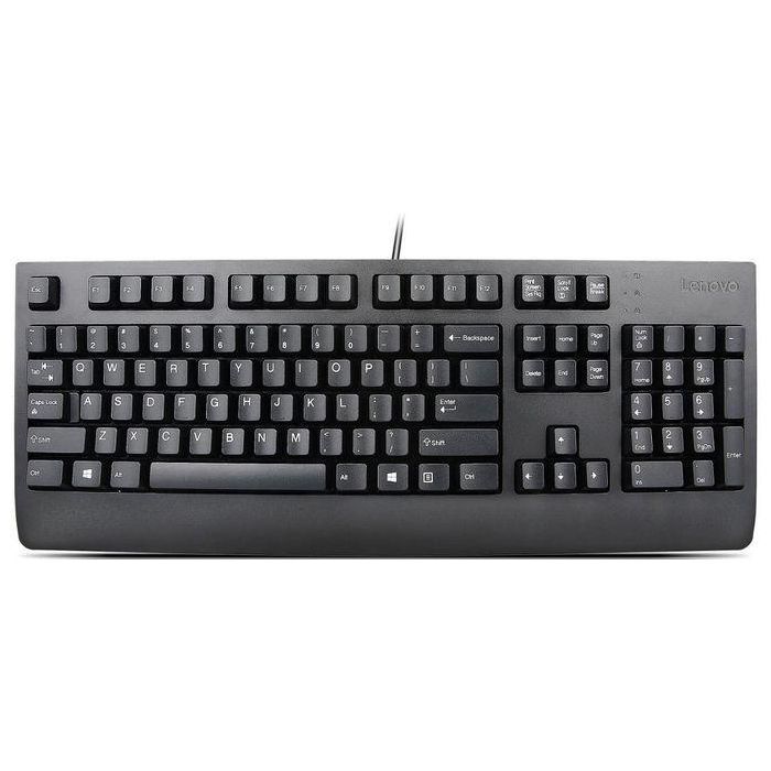 Lenovo USB keyboard with 104 keys, QWERTY layout, modern design, compatible with USB-A devices, includes USB cable. 1 Lenovo USB keyboard with 104 keys, QWERTY layout, modern design, compatible with USB-A devices, includes USB cable. 1