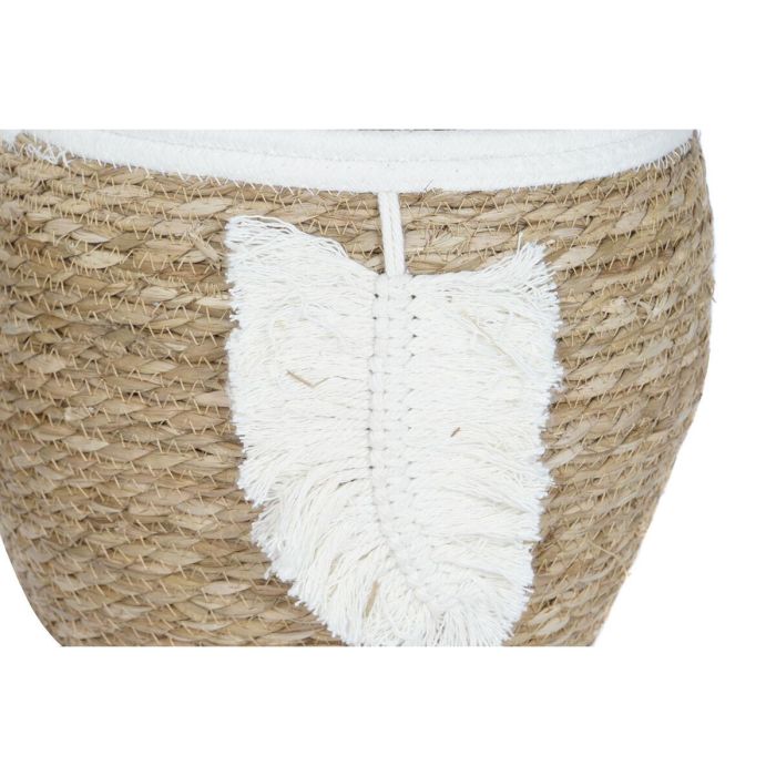 DKD Home Decor Cesta Balines Hecha a Mano con Detalle Macramé de Fibra Algodón Natural Crema 33x33x27 cm Set de 3 2 DKD Home Decor Cesta Balines Hecha a Mano con Detalle Macramé de Fibra Algodón Natural Crema 33x33x27 cm Set de 3 2