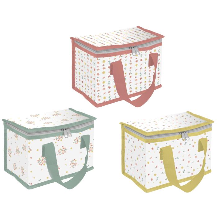 DKD Home Decor Bolsa Térmica de Nylon con Estampado Vichy, Pack de 6 Unidades, 14x13x21 cm, Surtido de Colores