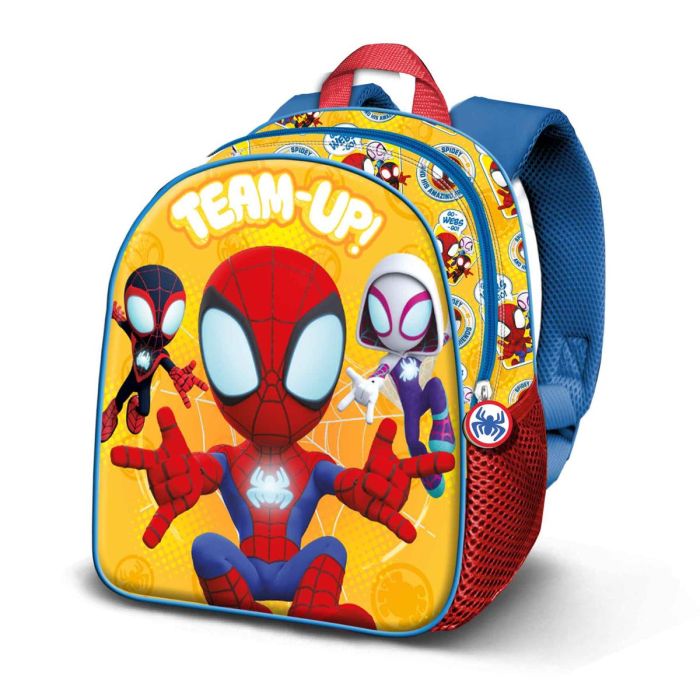 Mochila 3D Elite Team-up Marvel Spiderman Amarillo