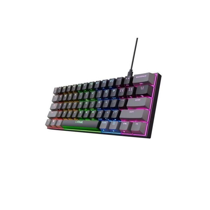 Trust Gaming Teclado Mecánico Gaming GXT 867 Acira 60% Compacto con Iluminación RGB para PC y Consolas