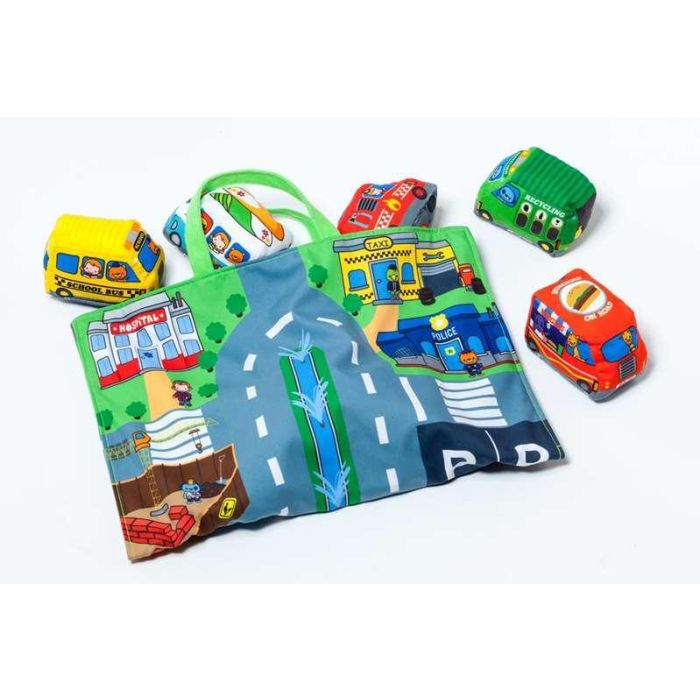 Tapiz blandito city and fun con 9 vehiculos de tela (se convierte en maleta) 6 Tapiz blandito city and fun con 9 vehiculos de tela (se convierte en maleta) 6