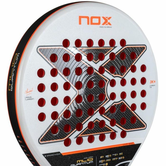 Pala de Pádel Nox ML10 Quantum 3K Blanco Fibra de carbono 3