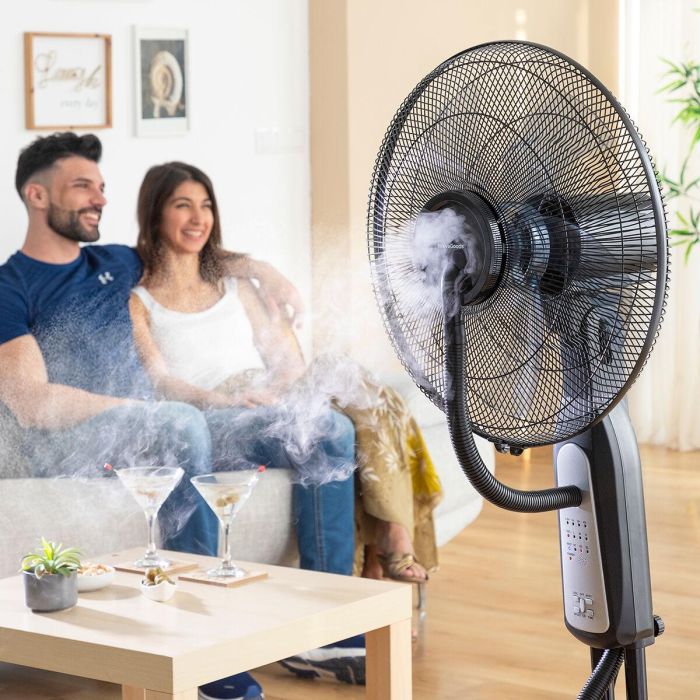 Ventilador Nebulizador de Pie con Mando a Distancia InnovaGoods Mistinn Negro 90 W 2,8 L 14 Ventilador Nebulizador de Pie con Mando a Distancia InnovaGoods Mistinn Negro 90 W 2,8 L 14