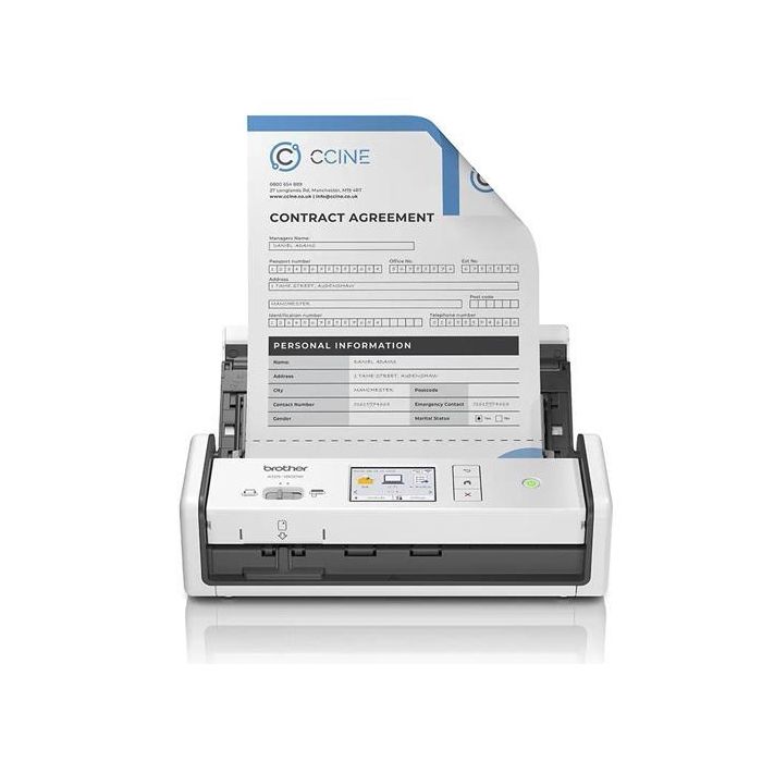 Brother Escáner de Sobremesa Ads1800 W - Doble Cara, WiFi, Pantalla Táctil, OCR y PDF Incluido