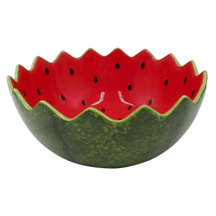 Bol Moderno DKD Home Decor Verde Rojo 23 x 9 x 23 cm (2 Unidades)