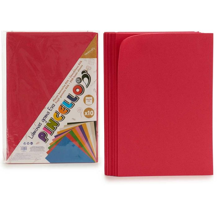 Juego 10 Laminas Goma Eva Rojo 20X30Cm Pincello (24 Unidades) Juego 10 Laminas Goma Eva Rojo 20X30Cm Pincello (24 Unidades)