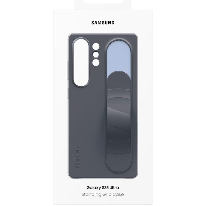 Samsung EF-GS938CBEGWW Funda Standing Grip para Galaxy S25 Ultra, Silicona Negra con Soporte, Resistente a Golpes y Rayones 6