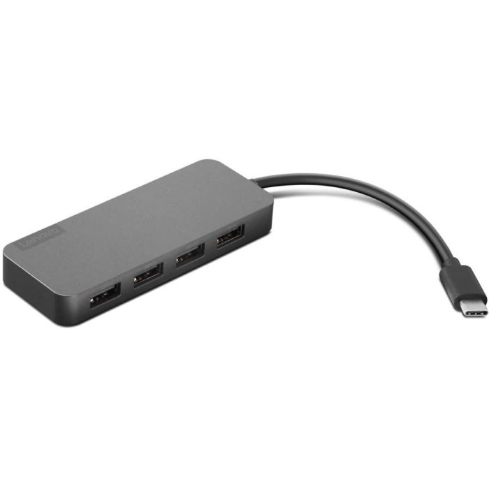 Lenovo Hub USB-C a 4 Puertos USB 3.0 / USB-A para Conectar Dispositivos Externos a Portátiles USB-C, Gris Hierro 1