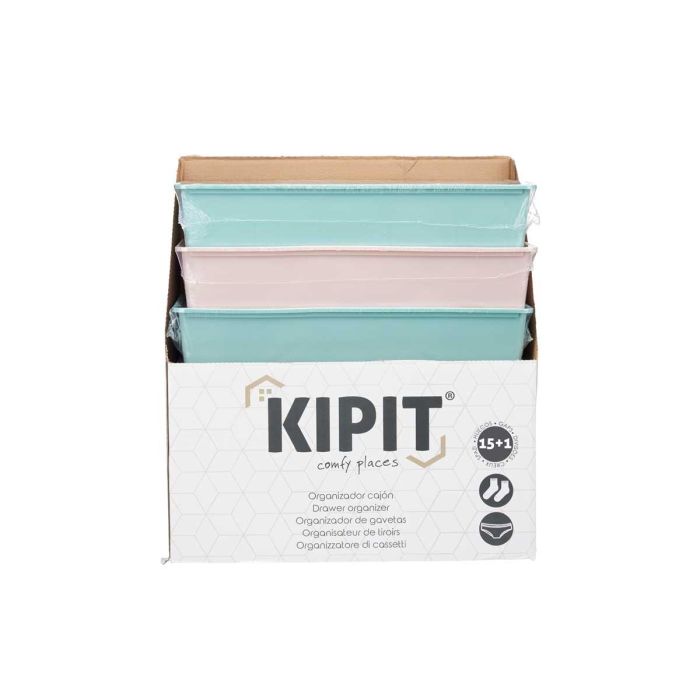 Organizador Cajon 16 Huecos Surtidos Col Rosa Verde Kipit 33X9CM (6 Unidades) 2 Organizador Cajon 16 Huecos Surtidos Col Rosa Verde Kipit 33X9CM (6 Unidades) 2