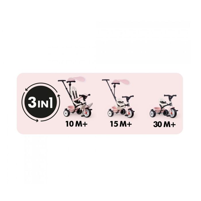 Smoby SMO7600741404 Triciclo de Paseo para Bebés Rosa 8 Smoby SMO7600741404 Triciclo de Paseo para Bebés Rosa 8