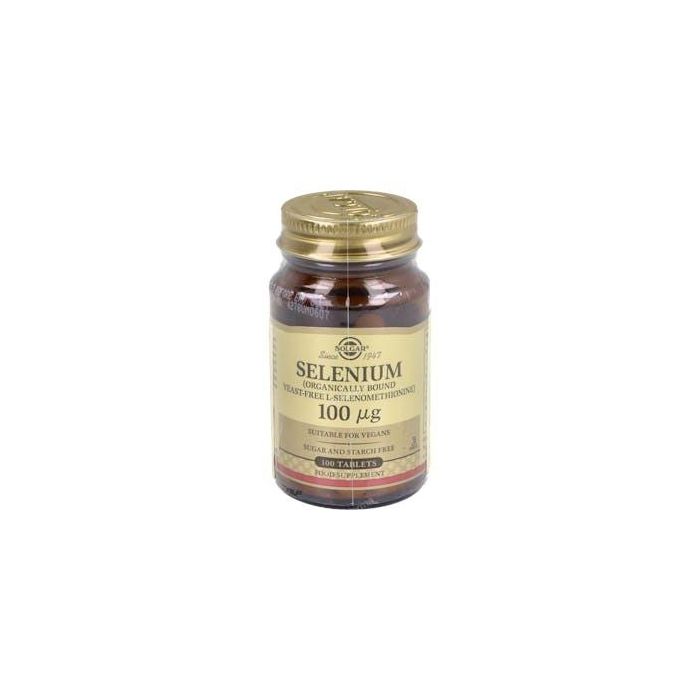 Solgar Selenio 100 mcg Comprimidos 100 unidades - Suplemento Mineral Esencial para Cabello, Uñas e Inmunidad. Apto Veganos y Kosher, Sin Azúcar