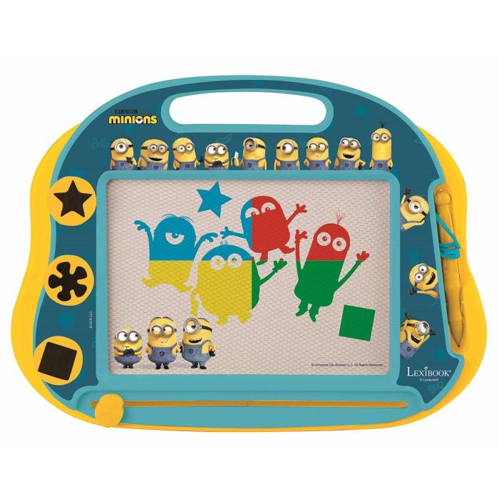 Lexibook LEX3380743082783 Pizarra Mágica Minions Formato A5 con accesorios magnéticos