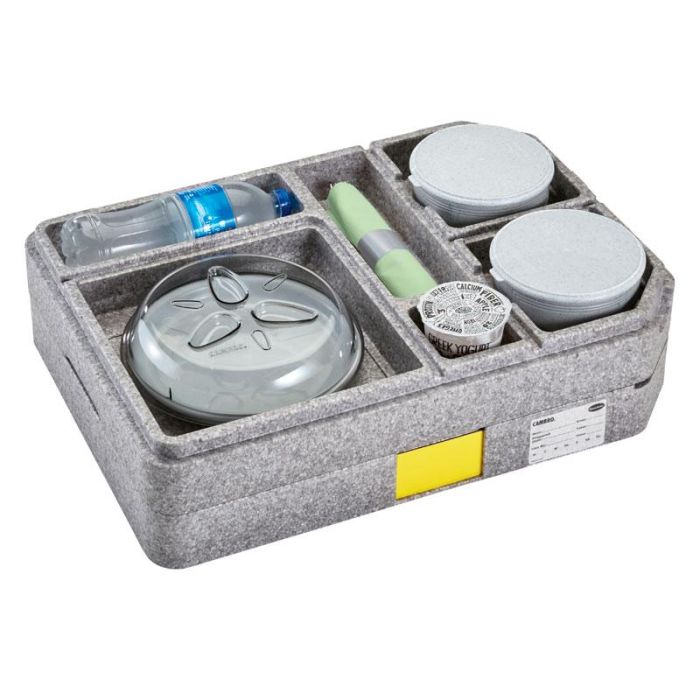 CAMBRO - ITENEPP21H-107 - Bandeja isotérmica con vajilla - 37 x 53 x 11,8 cm - Gris perla