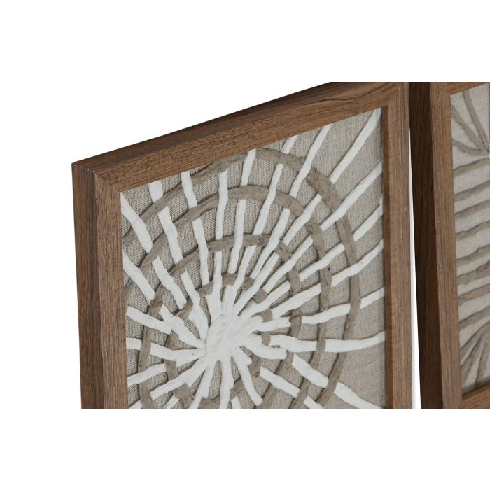 Cuadro Moderno DKD Home Decor Blanco Natural 2 x 22 x 22 cm Set de 4 1 Cuadro Moderno DKD Home Decor Blanco Natural 2 x 22 x 22 cm Set de 4 1