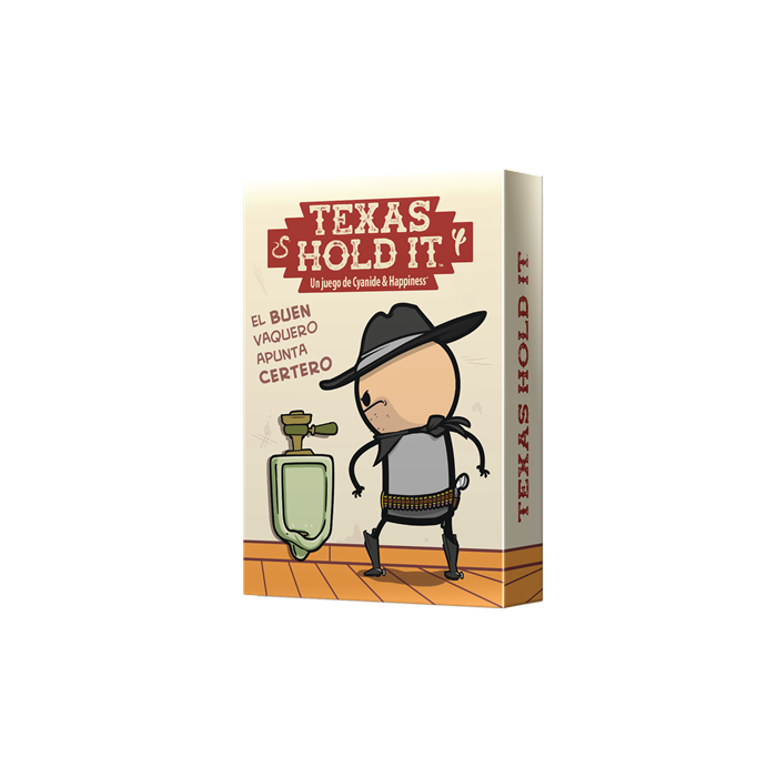 Explosm Juego Mesa Texas Hold It JHTH01ES, Juego de Mesa Temático Salvaje Oeste para 2-6 Jugadores, Partidas Rápidas de 10-15 Minutos, Humor Irreverente