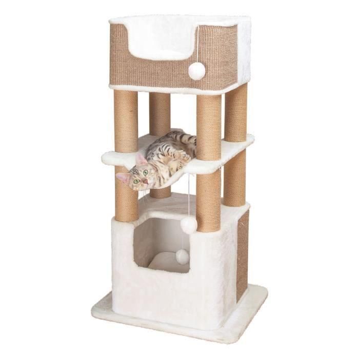TRIXIE Lucano Cat Tree 110cm - Blanco y Topo 1 TRIXIE Lucano Cat Tree 110cm - Blanco y Topo 1