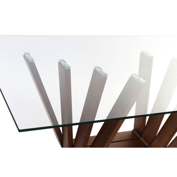 Mesa Comedor Moderno DKD Home Decor Marron Claro Transparente 100 x 75 x 200 cm 4