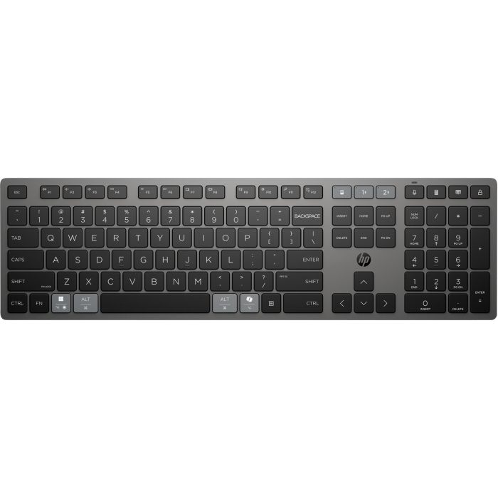 HP 725 Teclado Inalámbrico Bluetooth multidispositivo Recargable Completo (100%) con Copilot Taste Gris