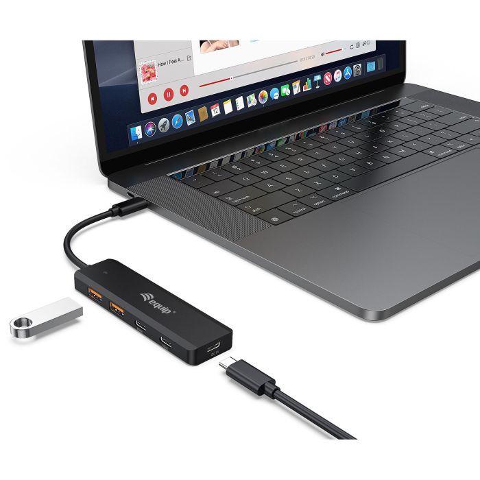 Equip USB-Hub 4-Port 3.2/C->2xUSB-C 2xUSB-A 10Gbps o.Netz.sw 3