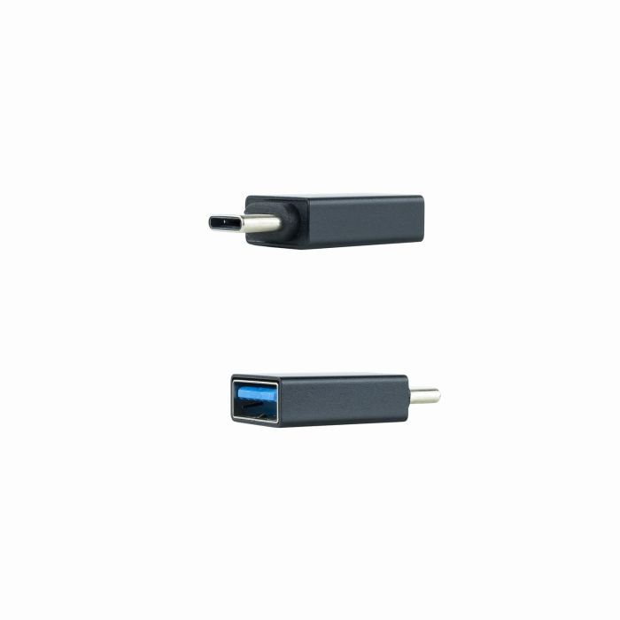 Nanocable 10.02.0010 Adaptador USB Tipo-C Macho a USB 3.1 Hembra (USB-A), Carga y Datos, 31mm, Aluminio Negro 1