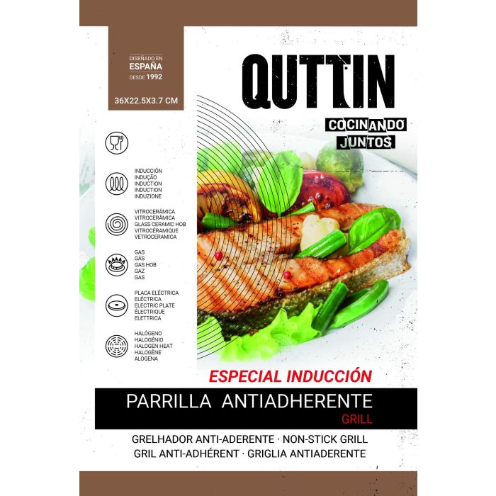 Quttin Parrilla Rectangular Grill 36 x 22.5 x 3.7 cm (6 Unidades) 5
