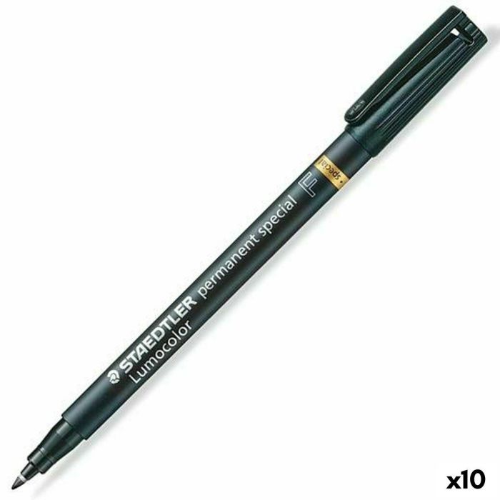 Staedtler 319-9 Rotulador Permanente Lumocolor Retroproyección Punta Fina Negro Trazo 0,6 mm Universal Resistente Agua Secado Rápido Staedtler 319-9 Rotulador Permanente Lumocolor Retroproyección Punta Fina Negro Trazo 0,6 mm Universal Resistente Agua Secado Rápido