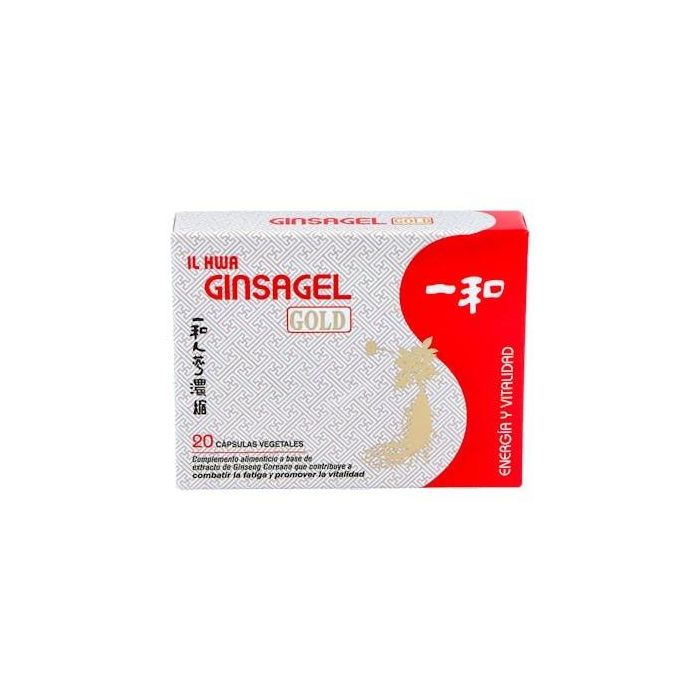 TONGIL Ginsagel Il Hwa Extracto Ginseng Coreano 11:1 para Cansancio y Fatiga 20 Cápsulas Veganas