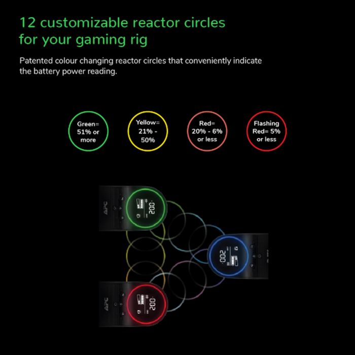 APC UPS Back-UPS Pro BGM2200B-GR 2200VA 1320W 4xSchuko 2xIEC C13 Torre con RGB Beleuchtung 17 APC UPS Back-UPS Pro BGM2200B-GR 2200VA 1320W 4xSchuko 2xIEC C13 Torre con RGB Beleuchtung 17