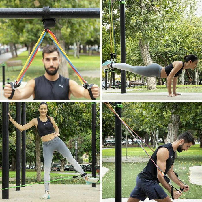 Pack Tabla de Flexiones Push-Up y Set de Bandas de Resistencia con Accesorios y Guía de Ejercicios InnovaGoods 31