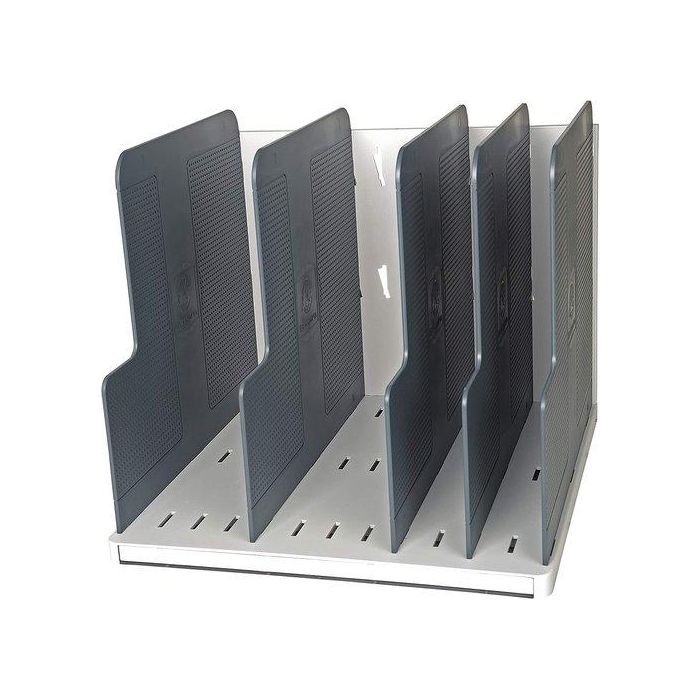 Exacompta Modulotop Clasificador Vertical con 5 Separadores A4+, Gris Claro-Gris Ratón