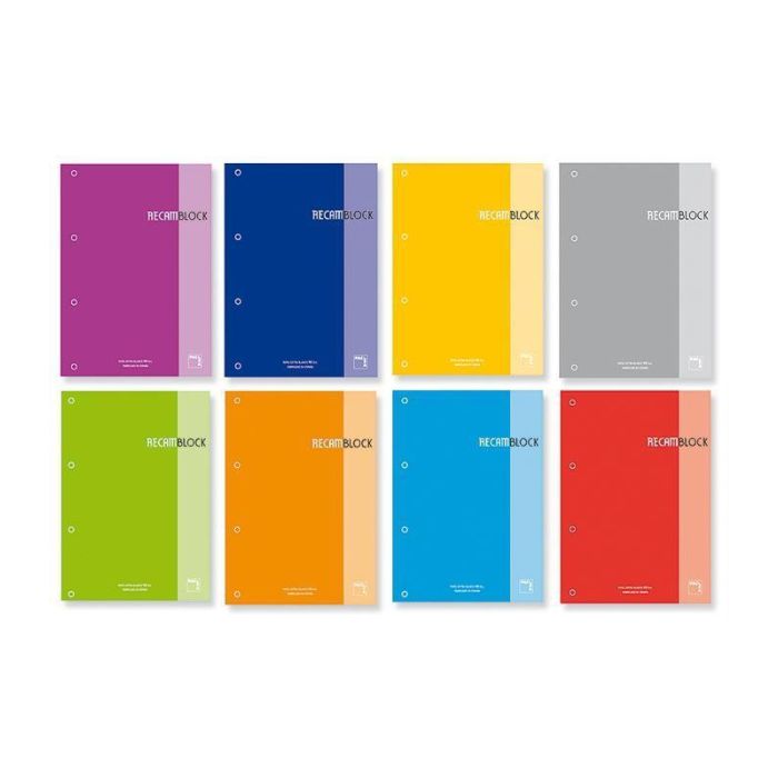Pacsa Recambio 100H A4 Encolado 90 gr 5x5 + Greca 4 Taladros Recamblock Fucsia Pacsa Recambio 100H A4 Encolado 90 gr 5x5 + Greca 4 Taladros Recamblock Fucsia