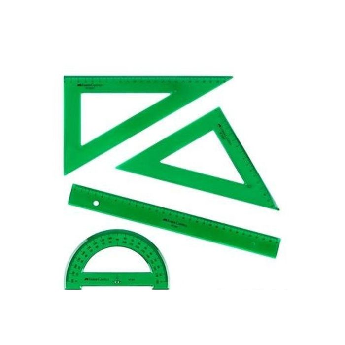 Set de reglas Faber-Castell Verde 4 Piezas (10 Unidades) 1