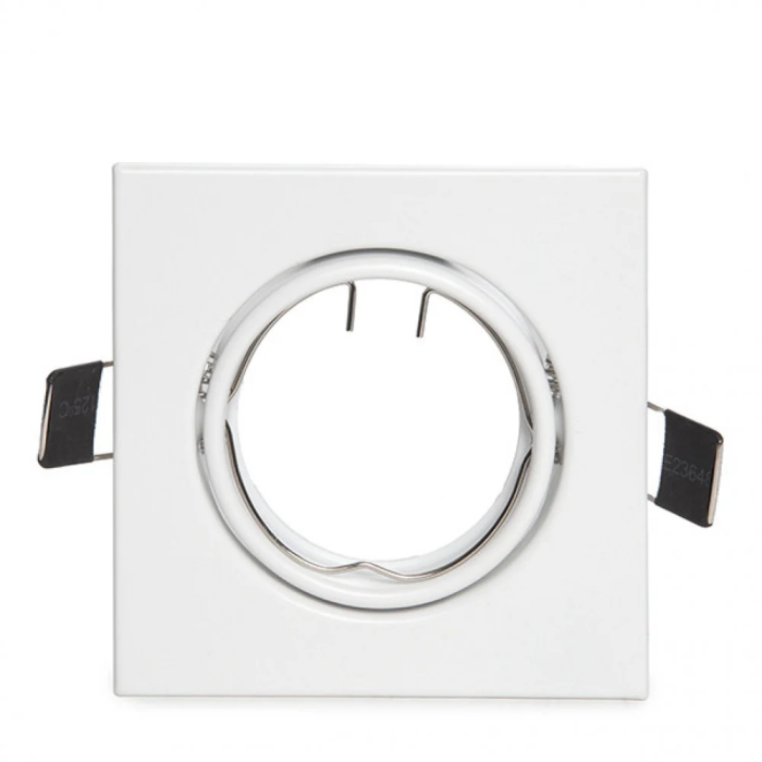 Aro Foco Downlight Basculante Cuadrado Blanco 83/83Mm 1