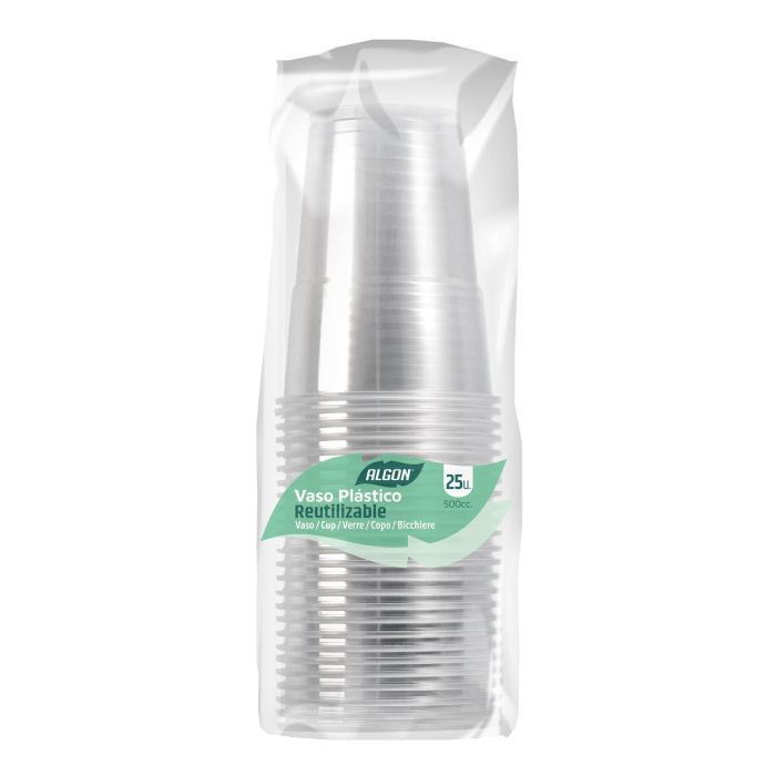 Set de 25 vasos transparentes 500 cc Algon (12 Cajas) 2 Set de 25 vasos transparentes 500 cc Algon (12 Cajas) 2